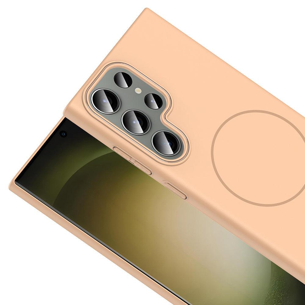 Galaxy S23 Ultra Kılıf M-safe Şarj Özellikli Zore Ruby Sert Kapak Gri