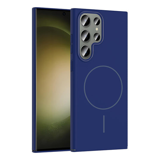 Galaxy S23 Ultra Case Zore Ruby Hard Cover Navy Blue with M-safe Charging Feature 
