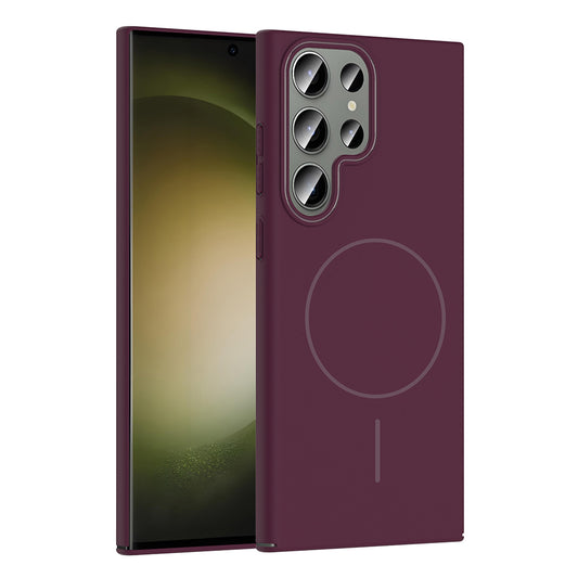 Galaxy S23 Ultra Case Zore Ruby Hard Cover with M-safe Charging Function Plum 