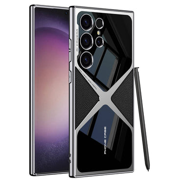 Galaxy S23 Ultra Case Ultra Thin Camera Protection PC + Leather Back Surface Zore X-Pro Cover Black