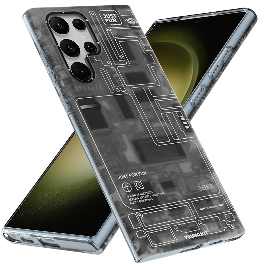 Galaxy S23 Ultra Case YoungKit Technology Series Cover Blue 
