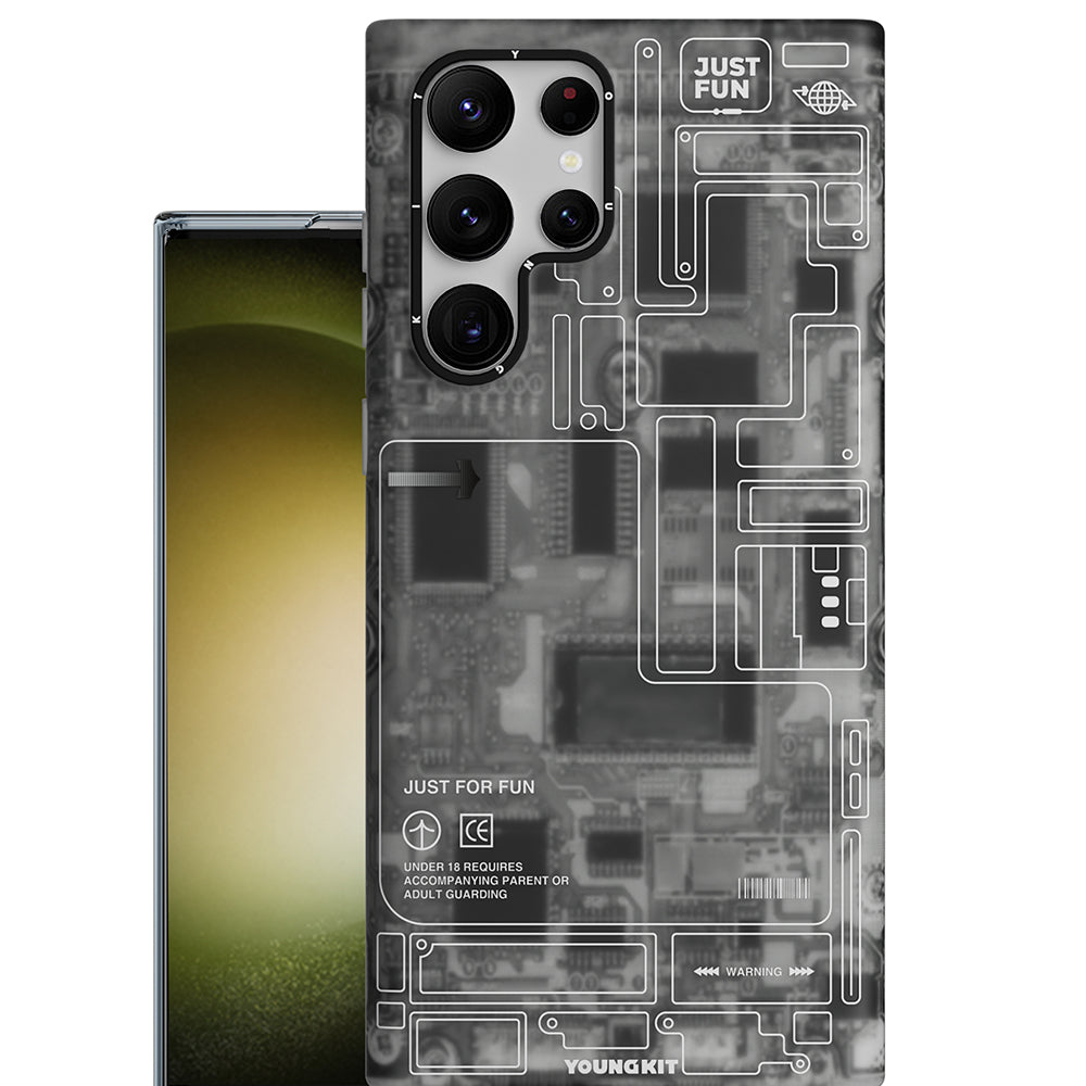 Galaxy S23 Ultra Case YoungKit Technology Series Cover Black 