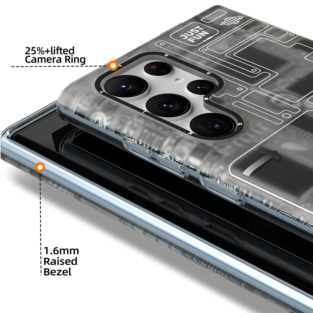 Galaxy S23 Ultra Case YoungKit Technology Series Cover Blue 
