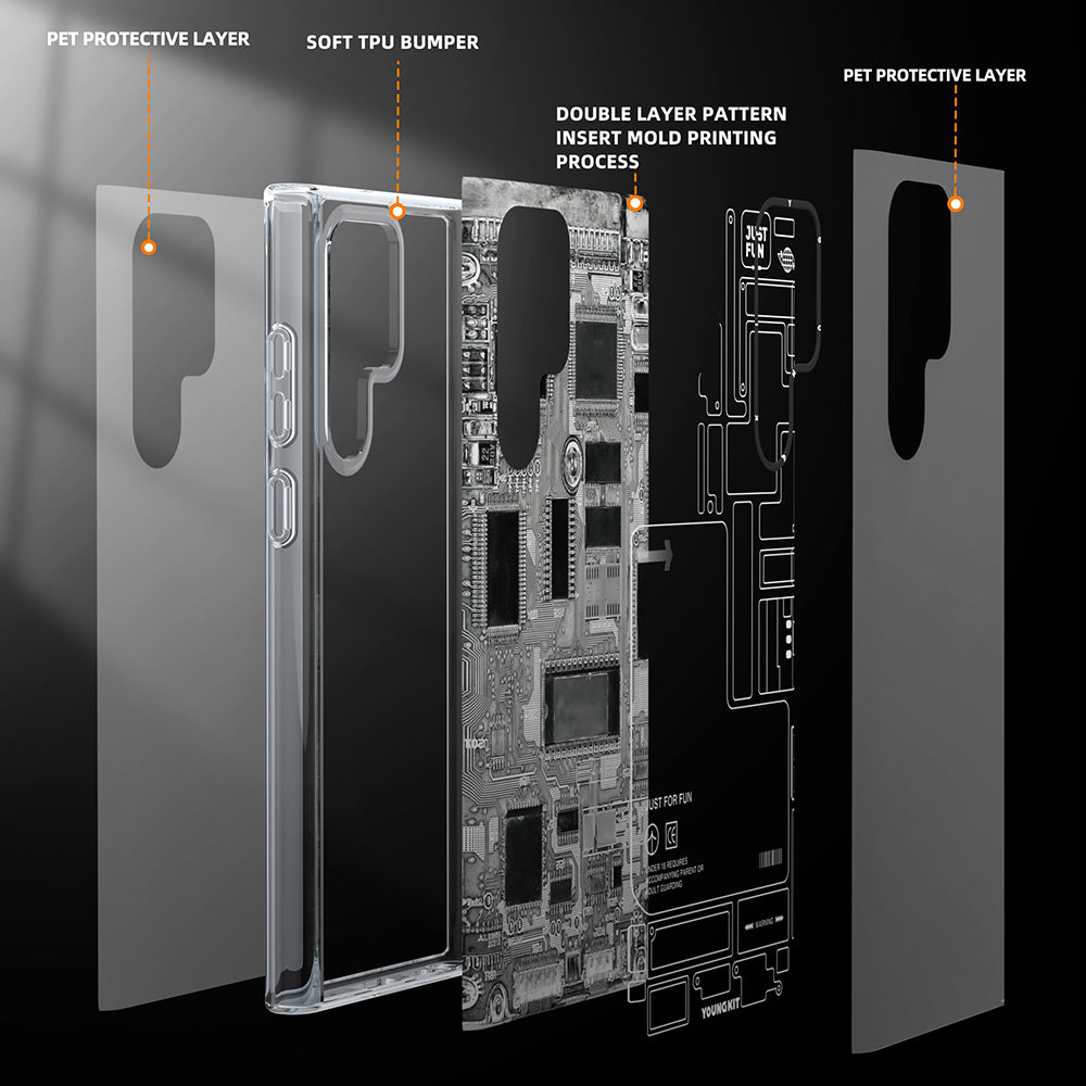 Galaxy S23 Ultra Case YoungKit Technology Series Cover White 