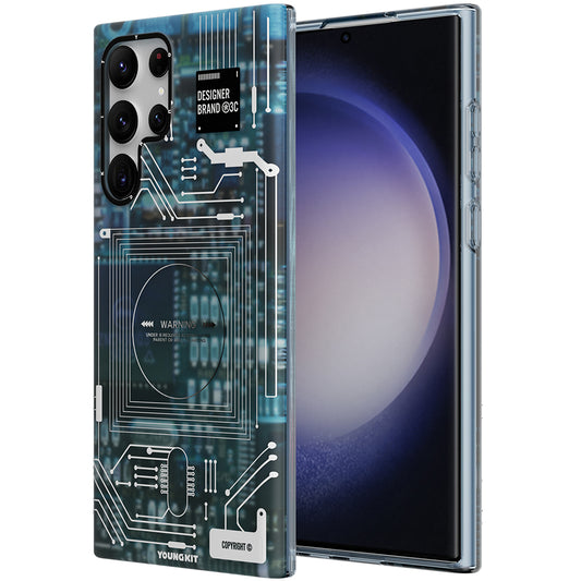 Galaxy S23 Ultra Case YoungKit Technology Series Cover Blue 
