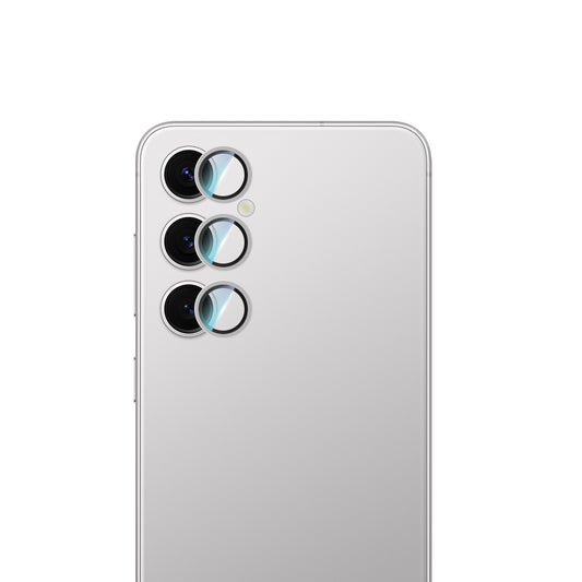 Galaxy S24 CaseWorld Alloy Serisi Oleofobik Anti Reflective Kamera Lens Koruyucu Gümüş