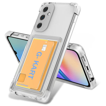 Galaxy S24 FE Case Airbag Design Transparent Card Holder Zore G-Card Cover Transparent