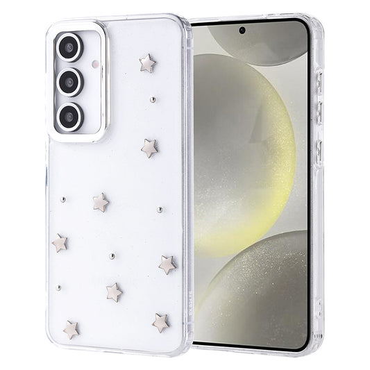 Galaxy S24 FE Kılıf Airbag Tasarımlı Simli Şeffaf Zore Kutup Kapak Yıldız