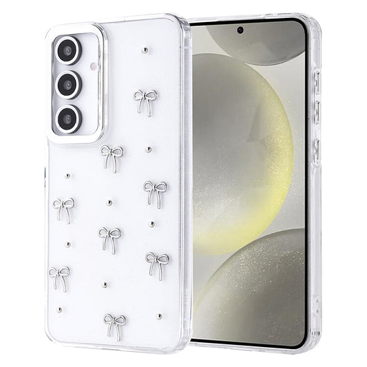 Galaxy S24 FE Case Airbag Design Glitter Transparent Zore Polar Cover Bow