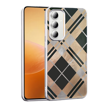 Galaxy S24 FE Case Patterned Zore Mep Cover Gold Leopard