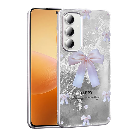 Galaxy S24 FE Case Patterned Zore Mep Cover Pearl Bow
