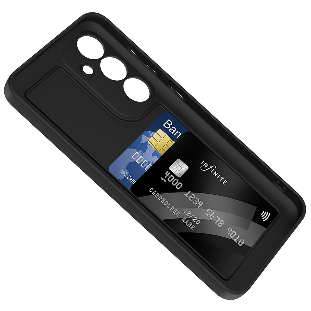 Galaxy S24 FE Case Camera Protection Card Holder Zore Vitra Cover Navy Blue