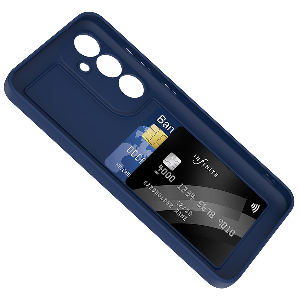 Galaxy S24 FE Case Camera Protection Card Holder Zore Vitra Cover Navy Blue