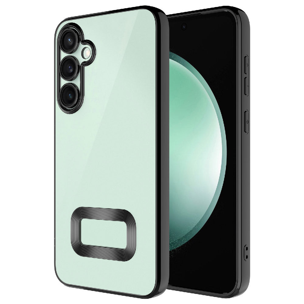 Galaxy S24 FE Kılıf Kamera Korumalı Logo Gösteren Zore Omega Kapak Gümüş