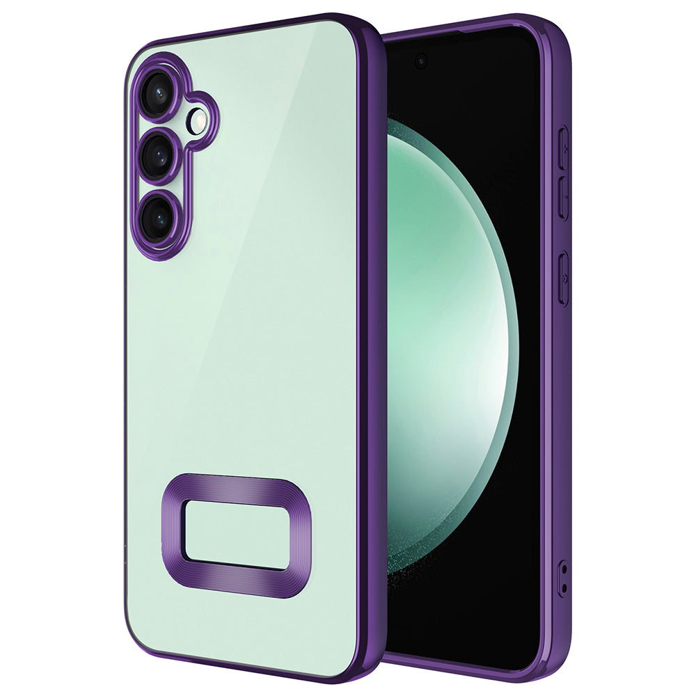 Galaxy S24 FE Kılıf Kamera Korumalı Logo Gösteren Zore Omega Kapak Mavi