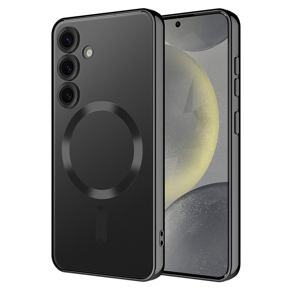 Galaxy S24 FE Kılıf Kamera Korumalı M-safe Wireless Şarj Özellikli Zore Demre Kapak Sierra Mavi