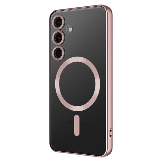 Galaxy S24 FE Case Camera Protection M-safe Wireless Charging Feature Zore Demre Cover Rose Gold 