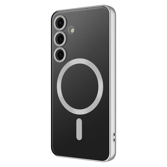 Galaxy S24 FE Case Camera Protection M-safe Wireless Charging Feature Zore Demre Cover Silver 