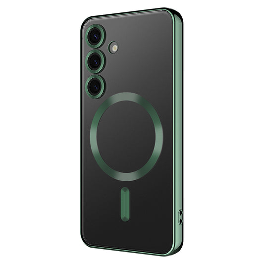Galaxy S24 FE Case Camera Protection M-safe Wireless Charging Feature Zore Demre Cover Dark Green 