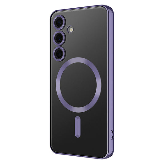 Galaxy S24 FE Case Camera Protection M-safe Wireless Charging Feature Zore Demre Cover Deep Purple 