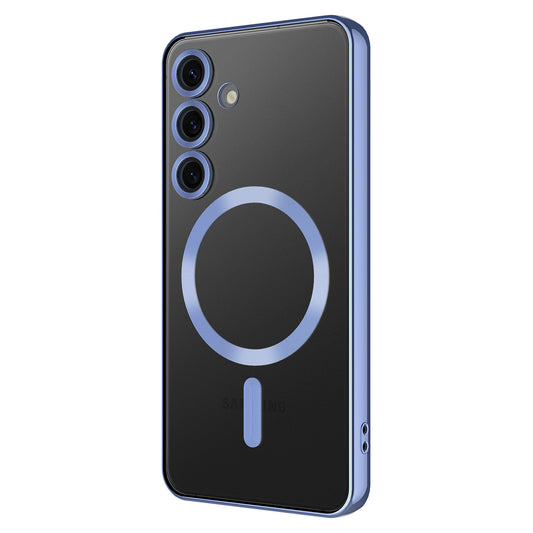 Galaxy S24 FE Case Camera Protection M-safe Wireless Charging Feature Zore Demre Cover Sierra Blue 