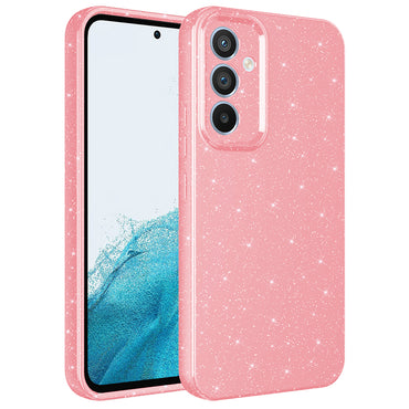 Galaxy S24 FE Case Camera Protection Glitter Luxury Zore Cotton Cover Light Pink 