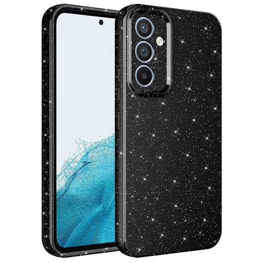 Galaxy S24 FE Case Camera Protection Glitter Luxury Zore Cotton Cover Black 