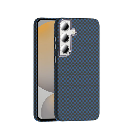 Galaxy S24 FE Case M-safe Charging Feature Carbon Fiber Look Zore Gros Cover Navy Blue 