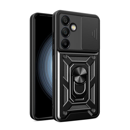 Galaxy S24 FE Case Magnetic Stand Camera Protection Zore Sliding Vega Cover Black