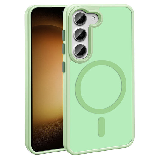 Galaxy S24 FE Case M-safe Charging Feature Matte Back Surface Zore Sio Cover Light Green 