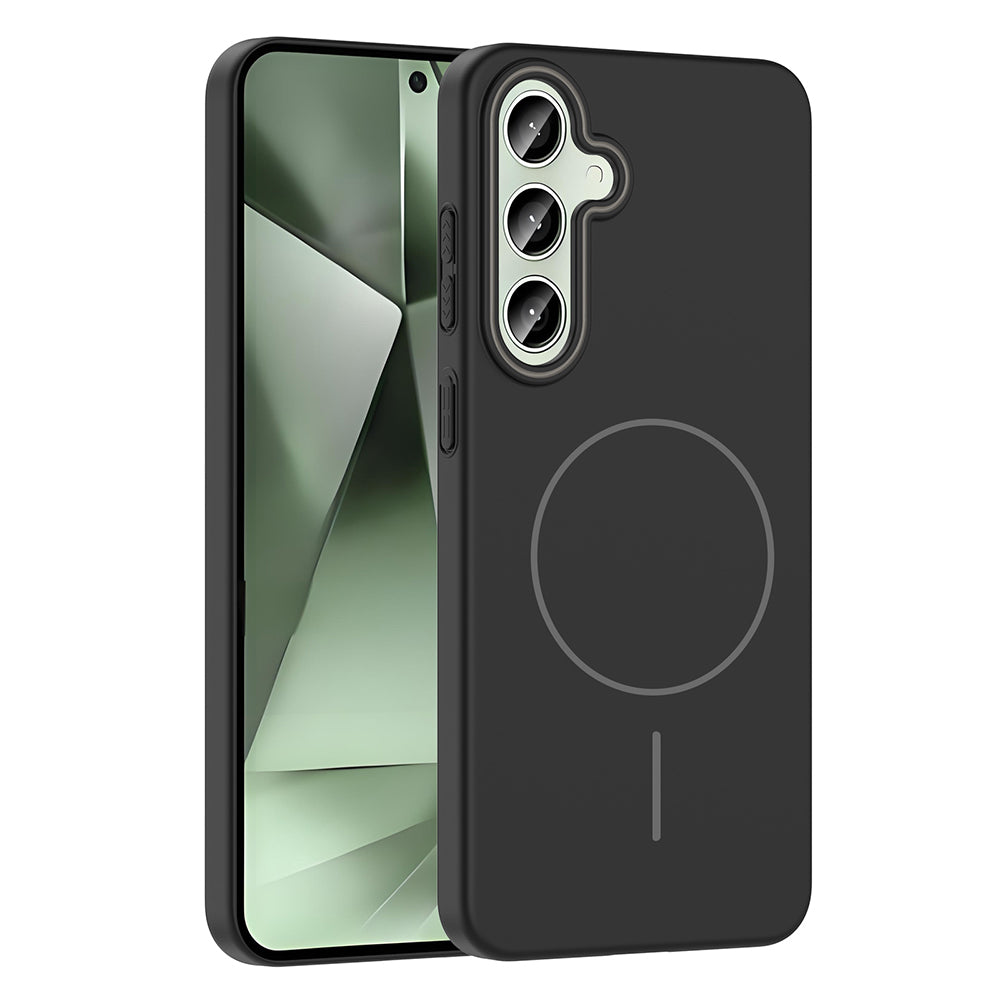 Galaxy S24 FE Kılıf M-safe Şarj Özellikli Zore Ruby Sert Kapak Lacivert