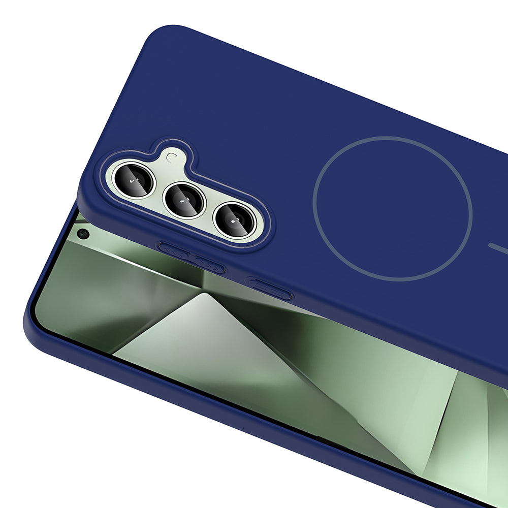 Galaxy S24 FE Case Zore Ruby Hard Cover Navy Blue with M-safe Charging Feature 