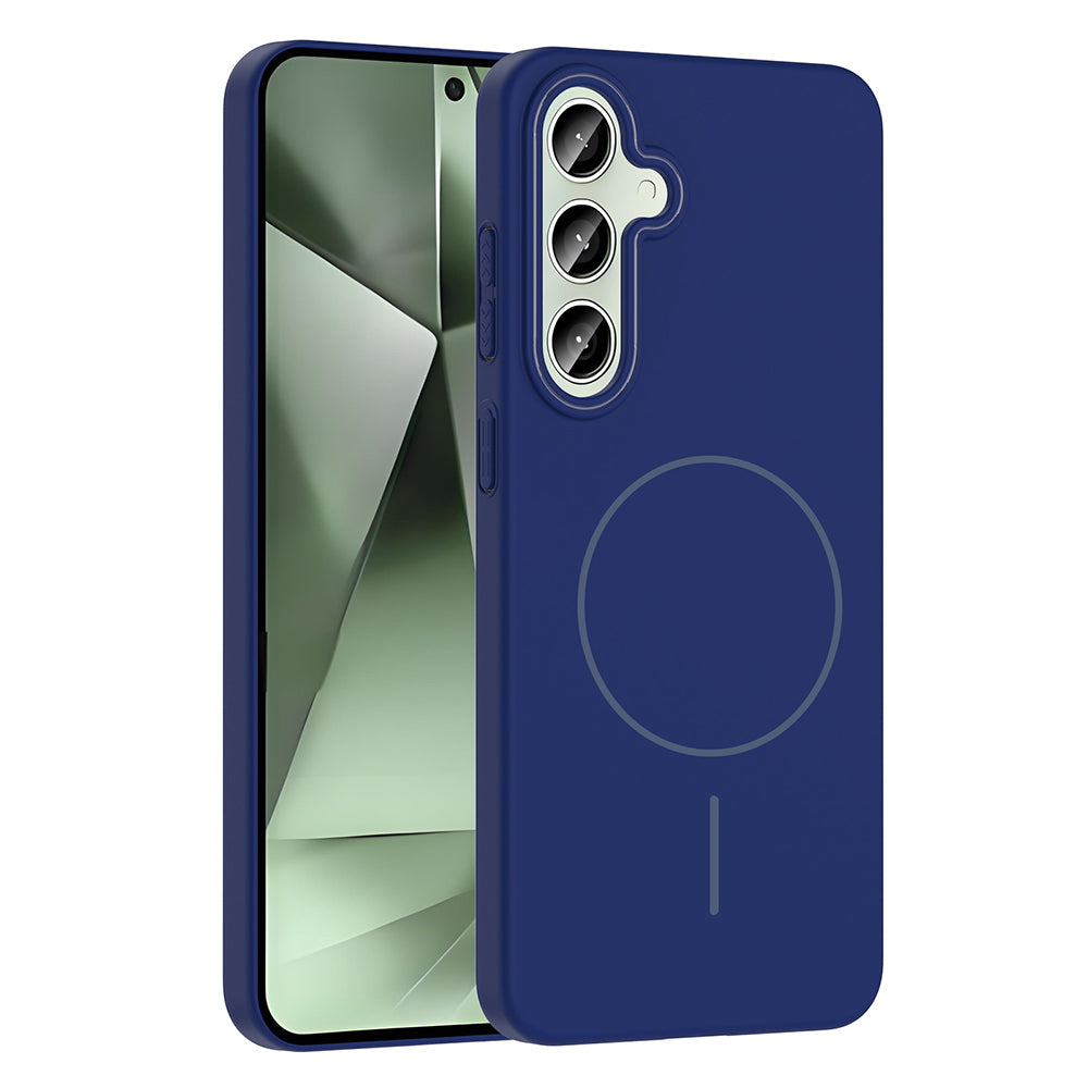 Galaxy S24 FE Kılıf M-safe Şarj Özellikli Zore Ruby Sert Kapak Lacivert