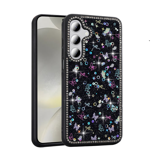 Galaxy S24 FE Case Stone and Glitter Design Zore Azra Cover Black