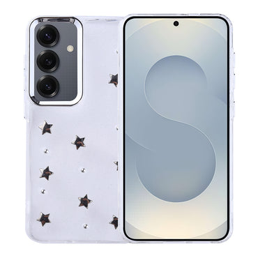Galaxy S24 Case Airbag Design Glitter Transparent Zore Polar Cover Bow