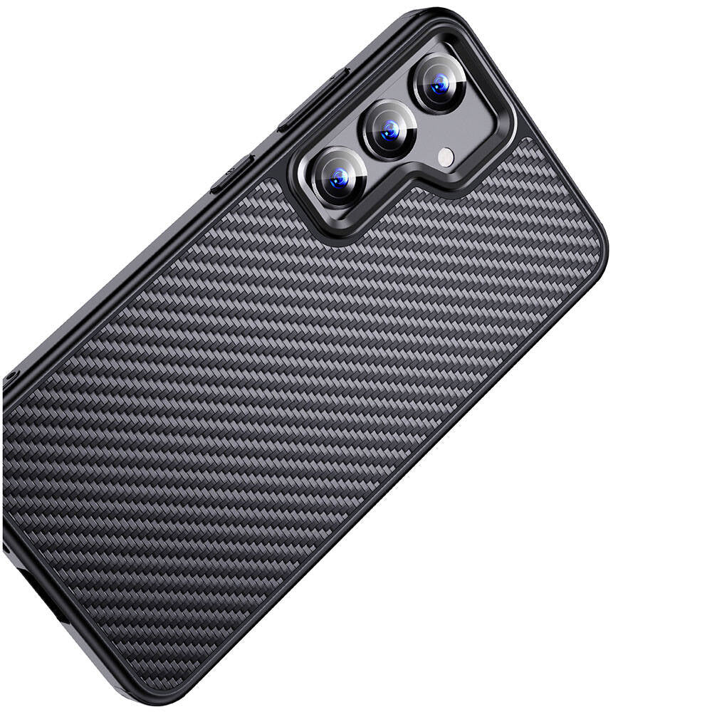 Galaxy S24 Kılıf Aramid Karbon Fiber M-safe Özellikli Wlons Radison Kapak Siyah