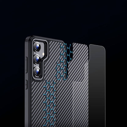 Galaxy S24 Kılıf Aramid Karbon Fiber M-safe Özellikli Wlons Radison Kapak Siyah