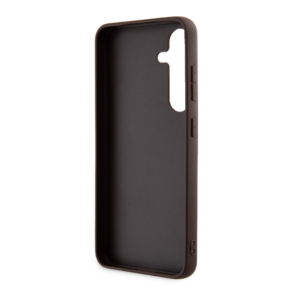 Galaxy S24 Case Guess Original Licensed PU Triangle Logo 4G Patterned Cover White