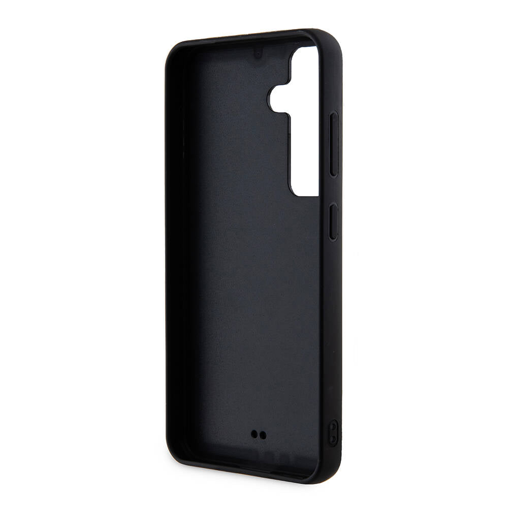Galaxy S24 Case Guess Original Licensed Stone Back Surface Triangle Logo Cover Black