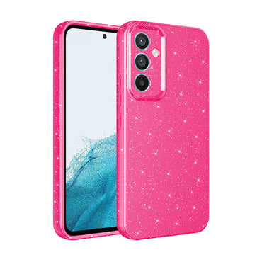 Galaxy S24 Case Camera Protection Glitter Luxury Zore Cotton Cover Pink 
