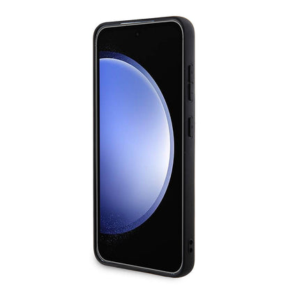 Galaxy S24 Kılıf Lacoste Orjinal Lisanslı M-safe Şarj Özellikli PU Deri Görünümlü Karışık Monogram Desenli Kapak Lacivert
