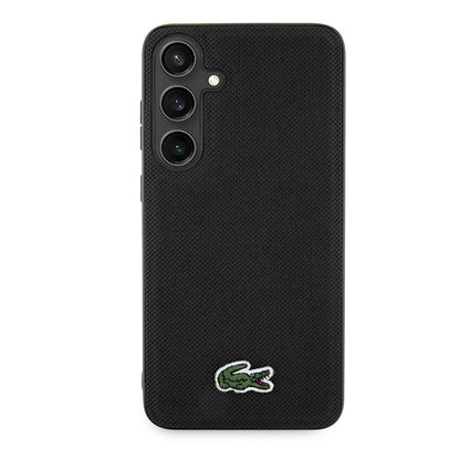 Galaxy S24 Kılıf Lacoste Orjinal Lisanslı PU Pike Desenli Arka Yüzey İkonik Timsah Dokuma Logolu Kapak Lacivert