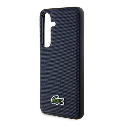 Galaxy S24 Kılıf Lacoste Orjinal Lisanslı PU Pike Desenli Arka Yüzey İkonik Timsah Dokuma Logolu Kapak Lacivert