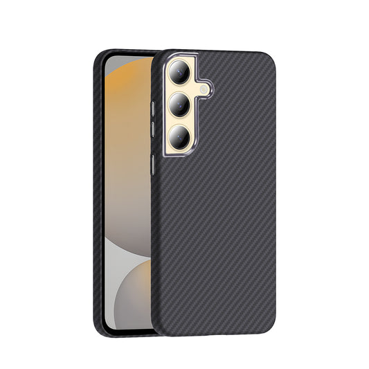 Galaxy S24 Kılıf M-safe Şarj Özellikli Karbon Fiber Görünümlü Zore Gros Kapak Siyah