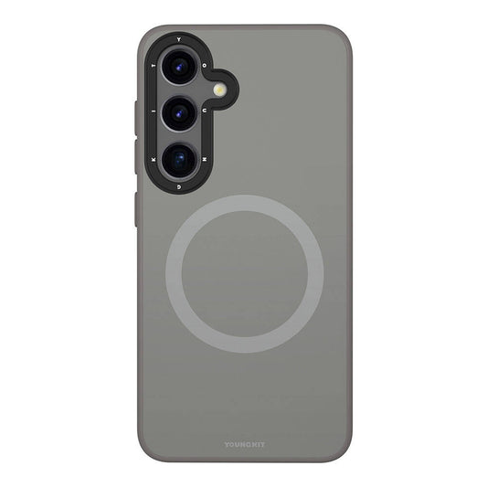 Galaxy S24 Case M-safe Charging Feature Scratch and Wear Resistant Youngkit Velvet Series Cover Gray 