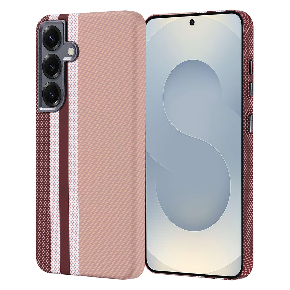 Galaxy S24 Kılıf M-safe Şarj Özellikli Karbon Fiber Görünümlü Zore Nekst Kapak Gold