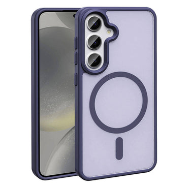 Galaxy S24 Case M-safe Charging Feature Matte Back Surface Zore Sio Cover Dark Purple 