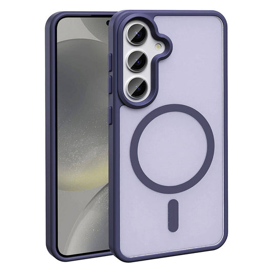 Galaxy S24 Case M-safe Charging Feature Matte Back Surface Zore Sio Cover Dark Purple 