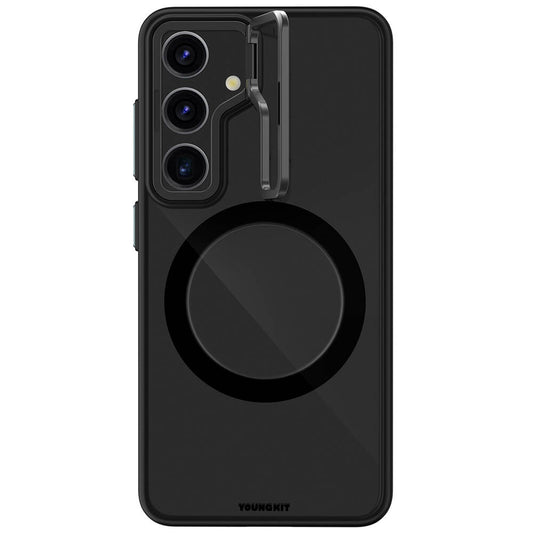Galaxy S24 Case M-safe Charging Feature Anti-Yellowing Youngkit Crystal Grid Cover Black 