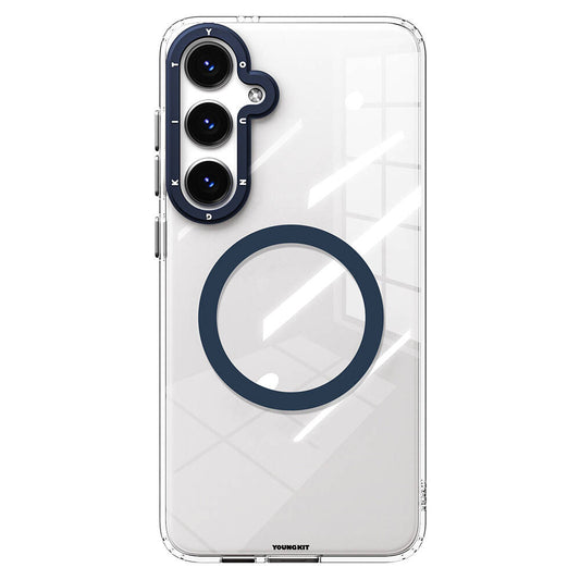 Galaxy S24 Case M-safe Charging Feature Yellowing Resistant Youngkit Clear Crystal Series Cover Blue 